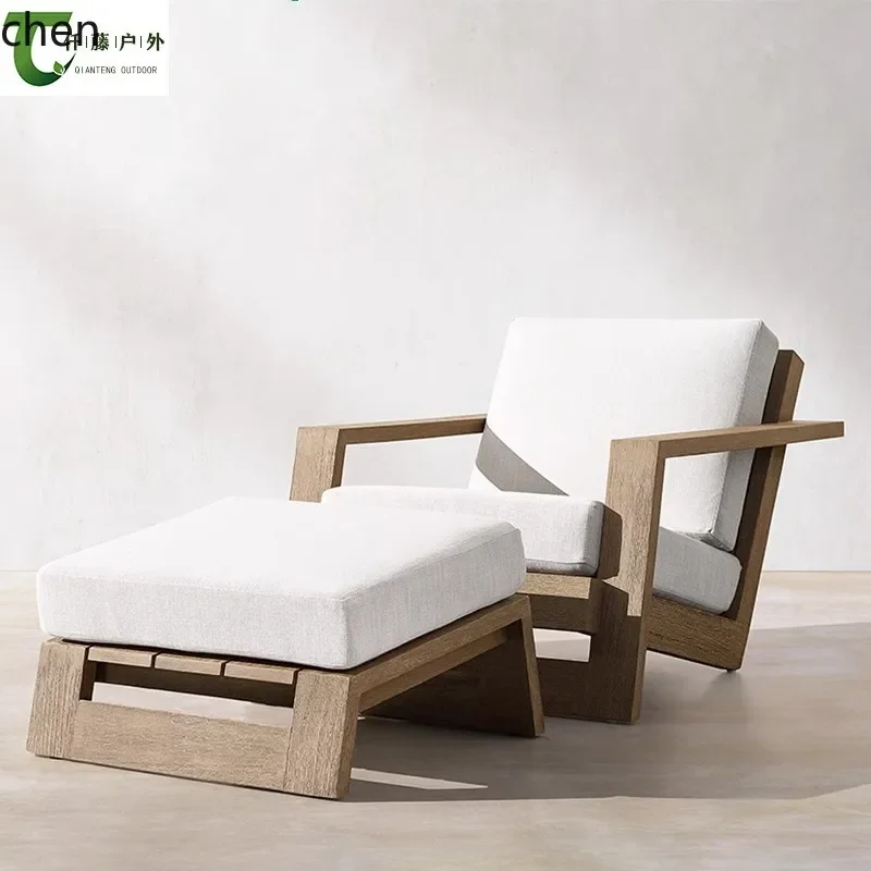 

YFY sofa teak courtyard outdoor designer high-end terrace preservative wood sofa combination
