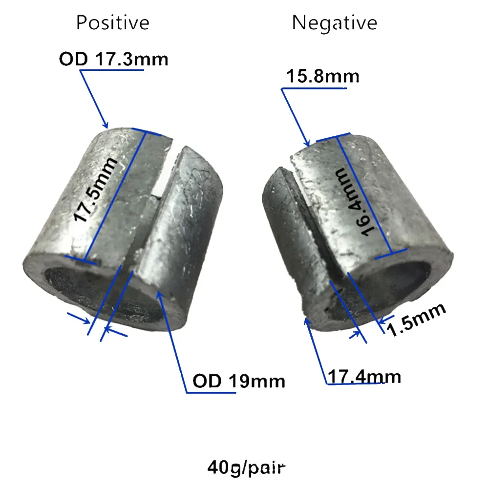 Car Battery Post Adaptors Sleeves 18mm Post Length 2pcs/Set Converters Plumbum Positive Negative Replacement Brand New