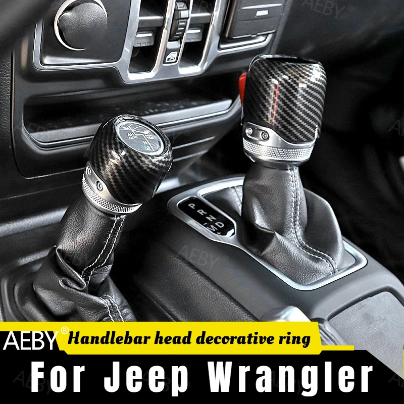 

For Jeep Wrangler 2018-2025 Shift knob handle cover decoration,Four-wheel drive gear knob,Center console bezel,Car interior