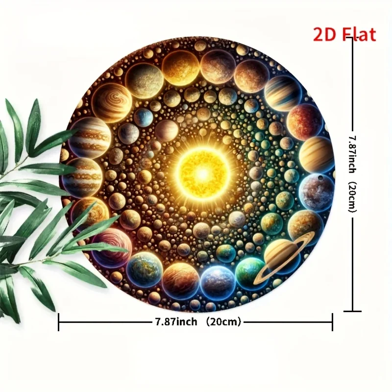 A Stylish Round Wall Decoration with a Cosmic Planet Theme, Eye-Catching Beauty - Garden Decor for Living Rooms, Patios, Homes,