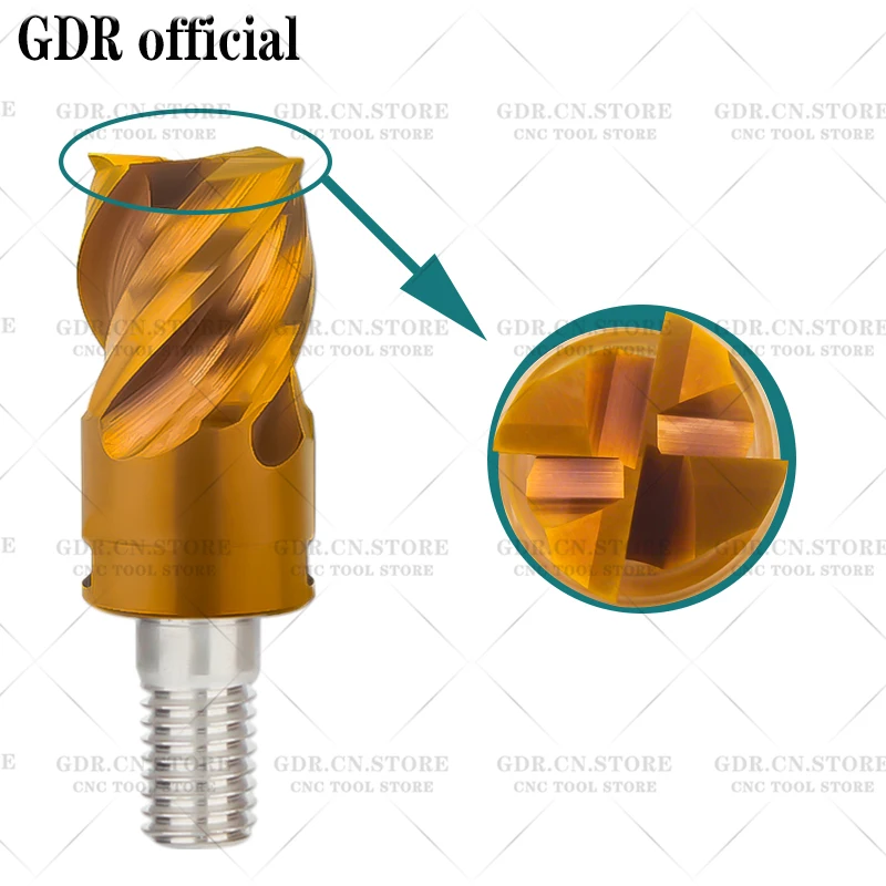 Tête d\'iconcutter à dents de verrouillage en carbure, filetage de verrouillage, M5, M6, M8, M10, M12, D8, D10, D16, D18, D20