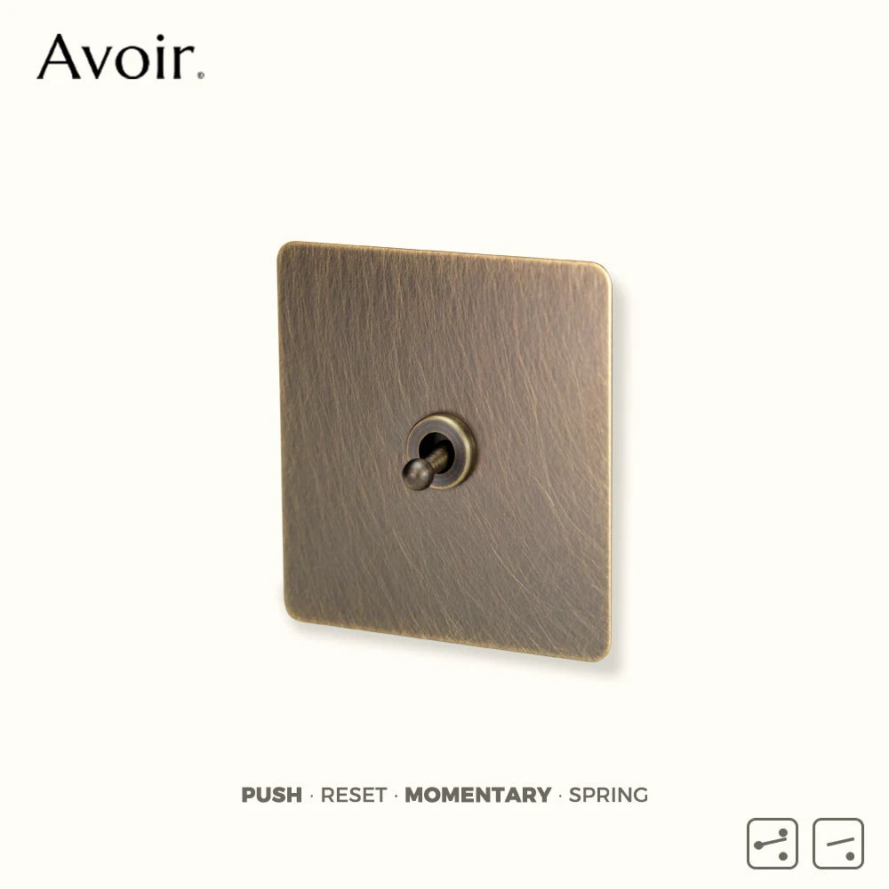 

Avoir Bronze Momentary Switch Retro Wall Switch House Accessories Electrical Sockets Wall Modern With Usb Charge Reset Switches