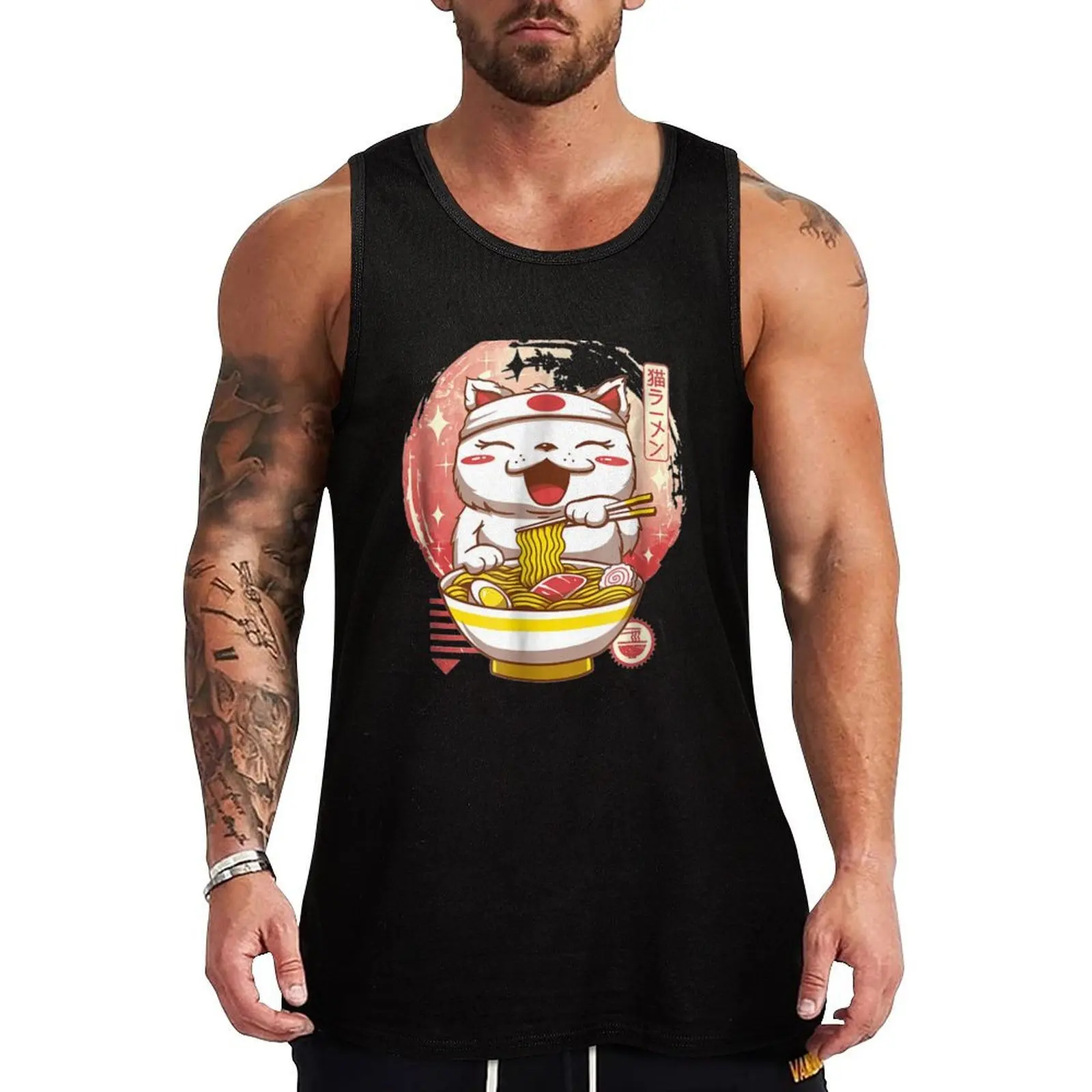 

Kawaii Anime Ca Japanese Ramen Noodles Gift Tank Top Men's summer t-shirt Men gym sportswear mens clothing Men's clothing