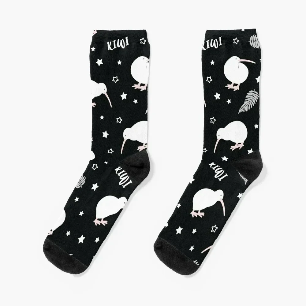 

New Zealand Kiwi Bird, Kiwiana NZ Fern BLACK Socks summer Heating sock Stockings man men cotton high quality Socks Men Women's