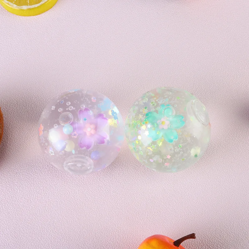 2024 Pectin Ball 6cm Cherry Blossom Ball Stress Ball Wet Squeeze Relief Stress Toy Beautiful Flower Girl Gift kids Fingertip Toy