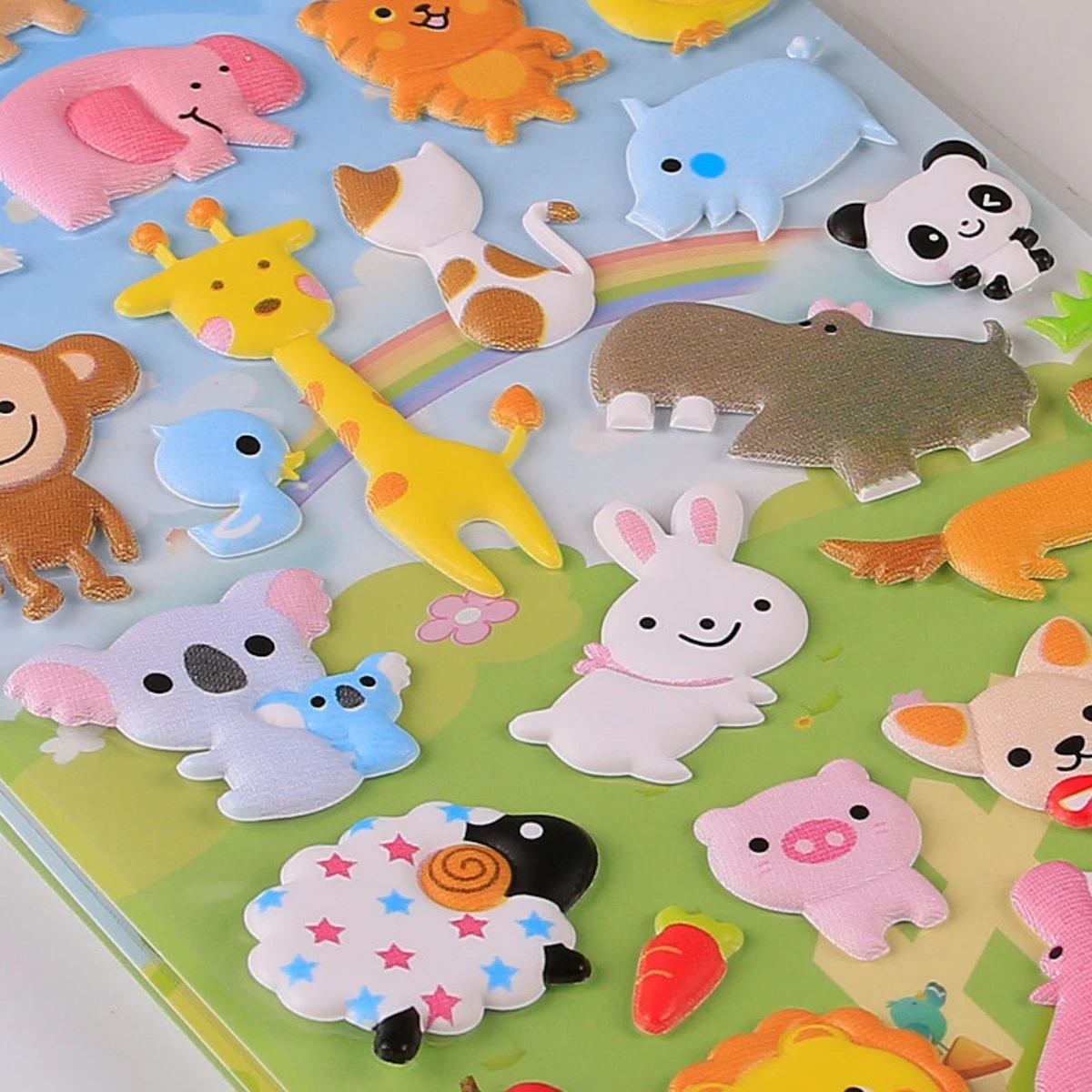 4 Pcs/set Cartoon Animals Kawaii Zoo Puffy 3D Stickers Scrapbooking Diy Journal Stationery Sticker Sheet Gift Deco Prize