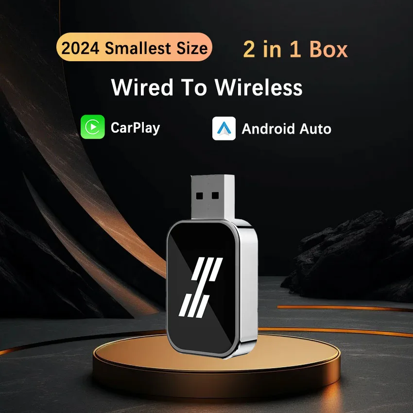 

New Smallest Size USB 2in1 CarPlay AI Box Wireless CarPlay Android Auto Car OEM Wired To Wireless BT 5.0 For VW Toyota Kia