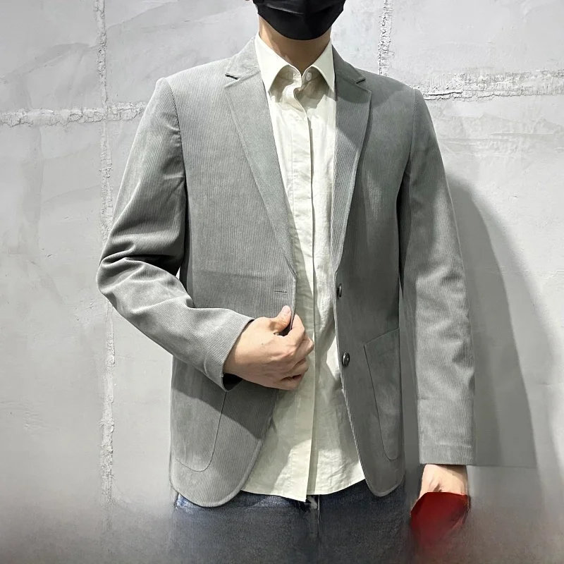 

Мужской повседневный вельветовый костюм: ветрозащитный, немнущийся, с полной проклейкой швов, осенне-зимний, модный городской стиль, длинный рукав