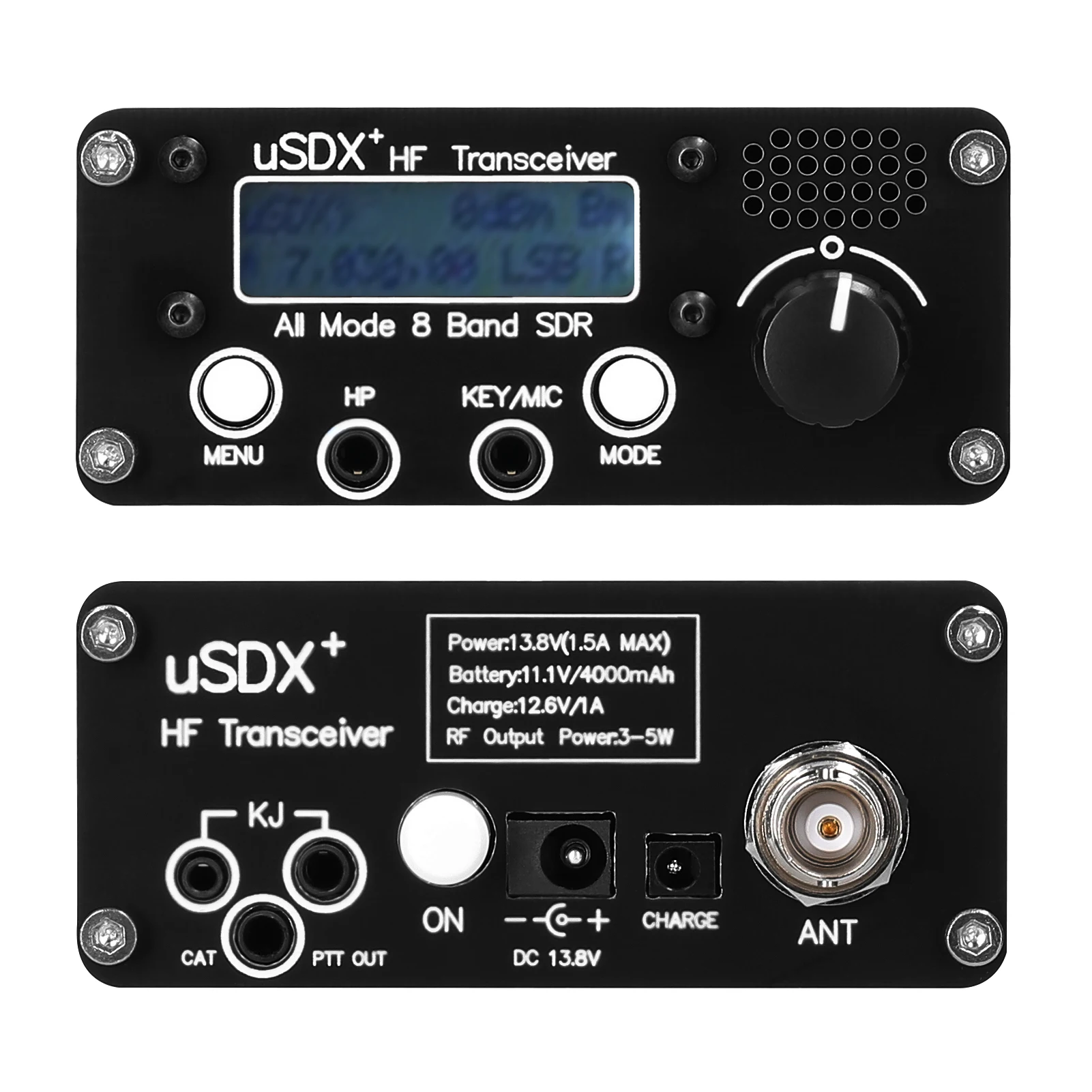 uSDR uSDX+ Plus V2 10/15/17/20/30/40/60/80m 8 Bands SDR All Mode High Frequency SSB QRP Transceiver with BNC Antenna Connector