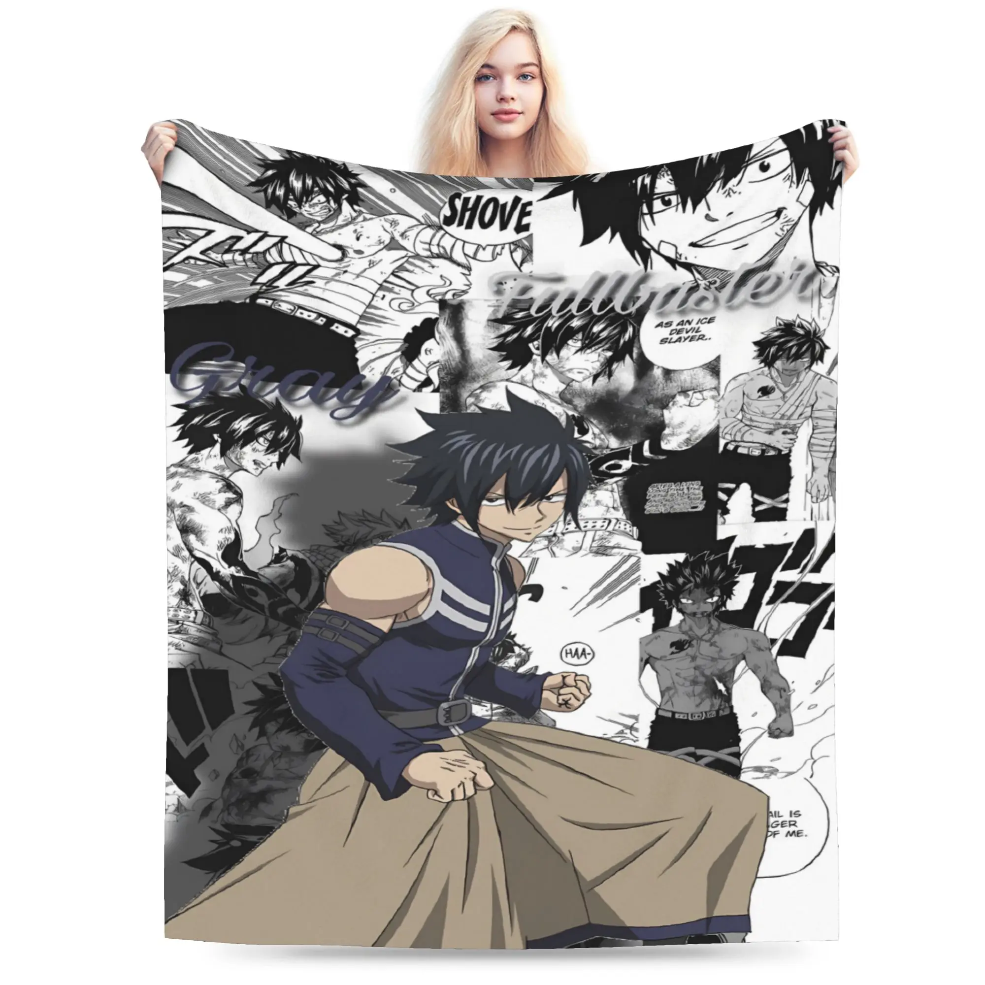 Blazing Fairy Tail Dragon Fire Super Soft Blanket  Travel Plush Throw Blanket Pattern Bedroom Flannel Bedspread Sofa Bed Cover