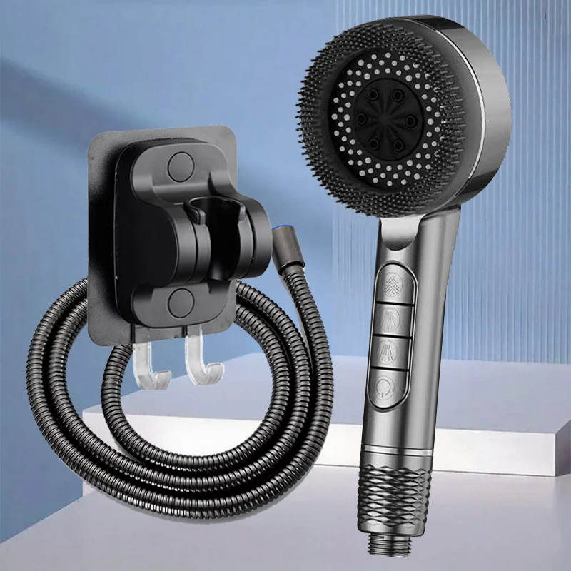 

High Pressure Shower head with Hose 4 Modes Water Massage Shower Head Set with One-Key Spray Stop for Bathroom Accessories