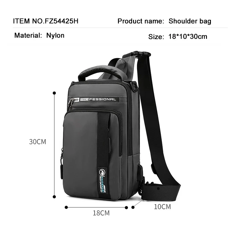 Yoreai Nieuwe Multifunctionele Crossbody Bag Mannen Anti-Diefstal Schouder Messenger Bags Mannelijke Waterdichte Opladen Usb Bag Casual Tote