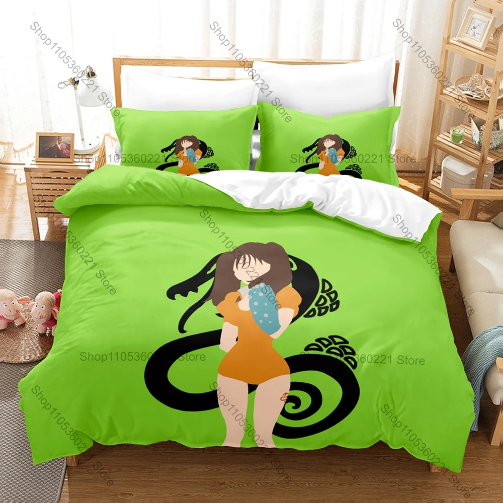 Medieval Knight Anime Art Printed Bedding Kit Breathable Fabric Anime Enthusiast Room Ornament