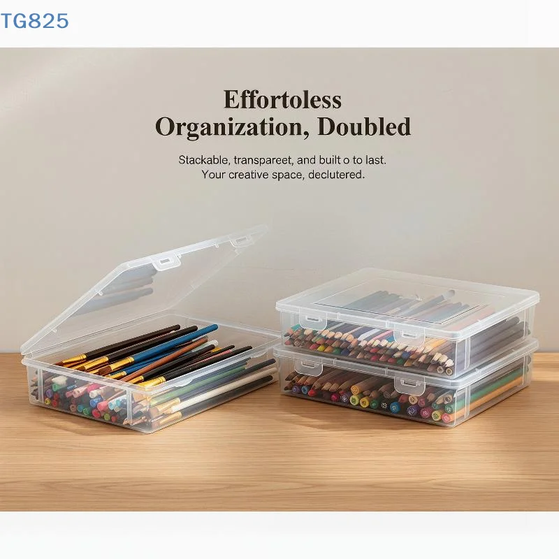 【AN】【SA】Large Capacity Pencil Case Transparent Plastic Sketch Marker Colored Lead Painting Storage Box, Back To School Supplies