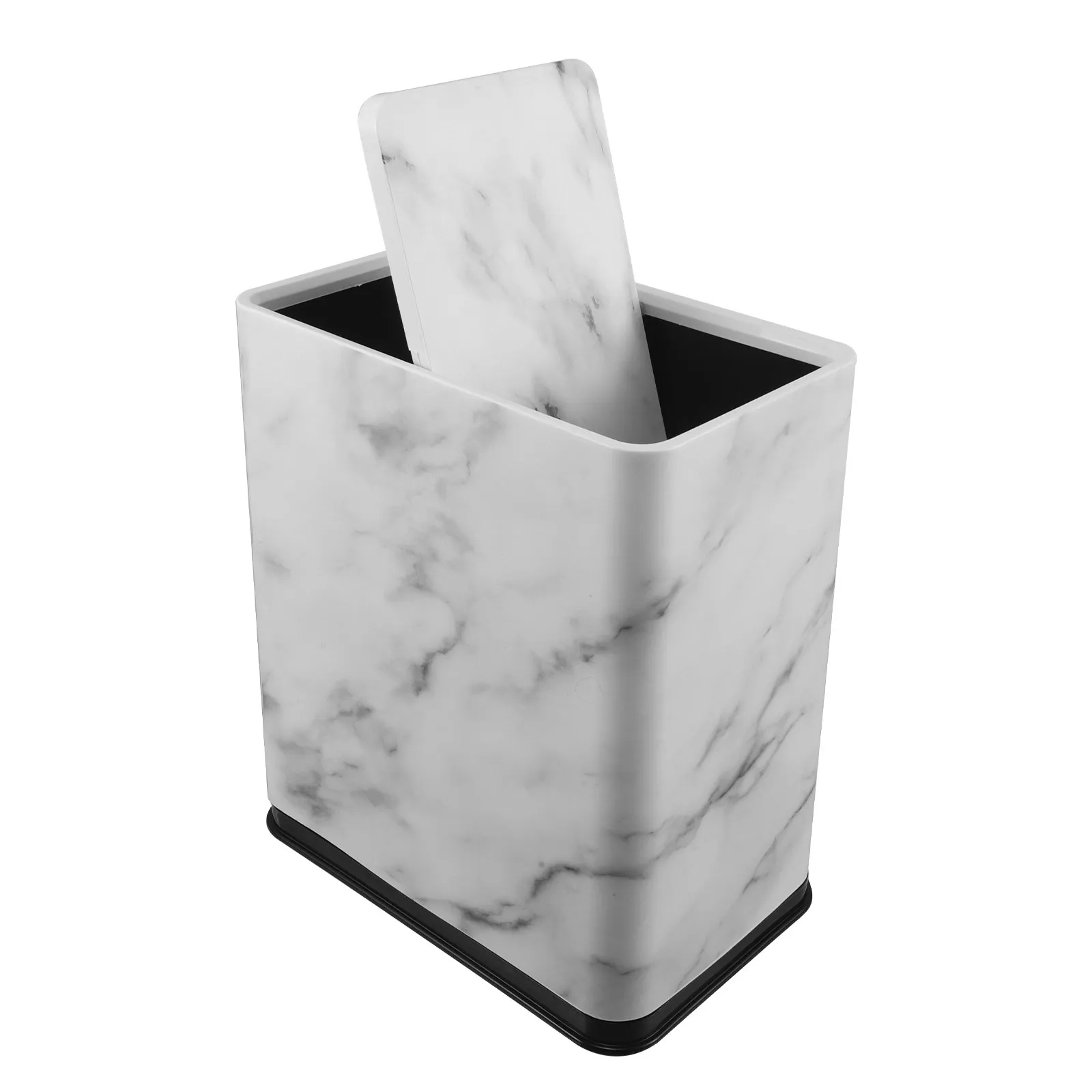 

Slim Narrow Plastic Trash Can Kitchen Covered Lid Odor Proof Space Saving Rectangular Garbage Bin for Bathroom Bedroom Living