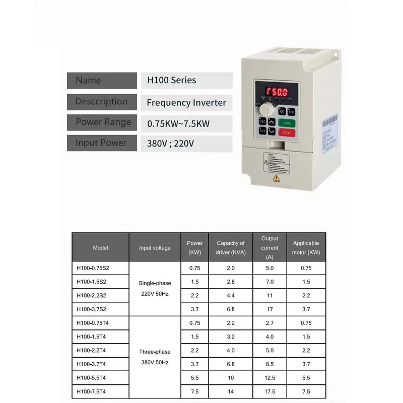 Spindle Converter Numerical Control Machine VFD 2 2Kw 1 3 Phase 220V Motor Inverter