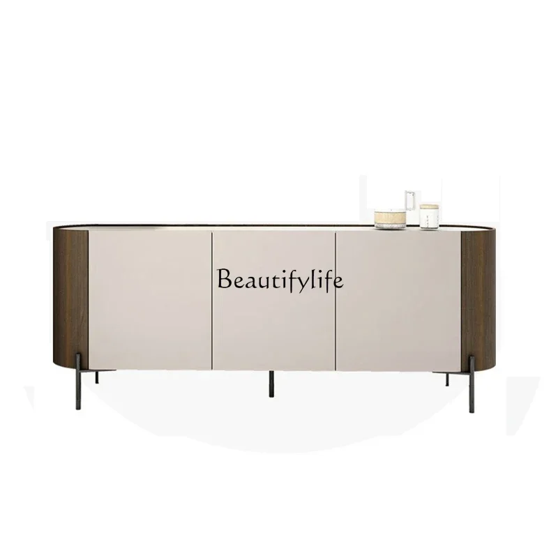 

FG44Italian light luxury rock slab dining side cabinet integrated against the wall modern simple living room