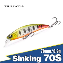 TSURINOYA 70S Sinking Minnow Casting Fishing Kit 6pcs 70mm 8.9g Hard Bait Articiaial Fishing Lure Bass Pike Trout Jerkbait Set