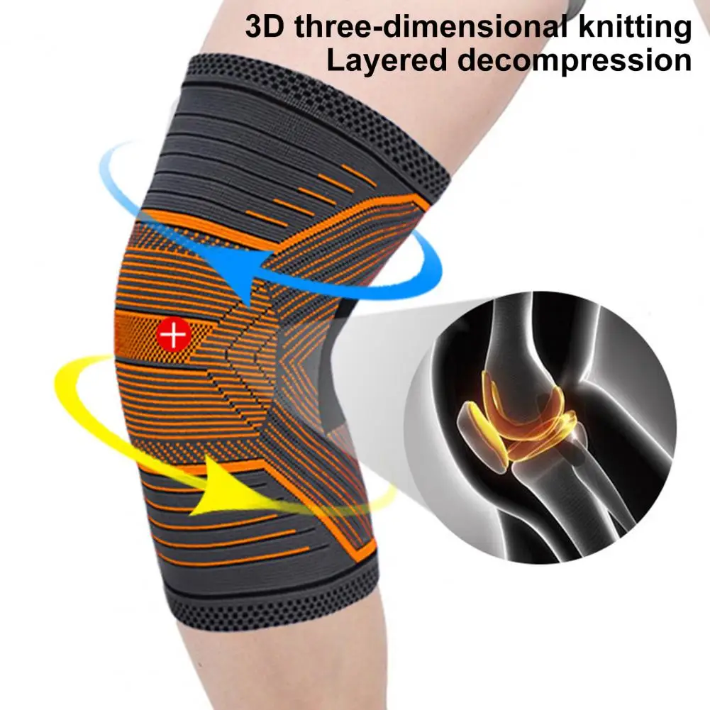 Compression Knee Support Sleeve for Men Women Sports Knee Pads with 3D Knitting Tech Elastic Non-slip Knee Guards for Running