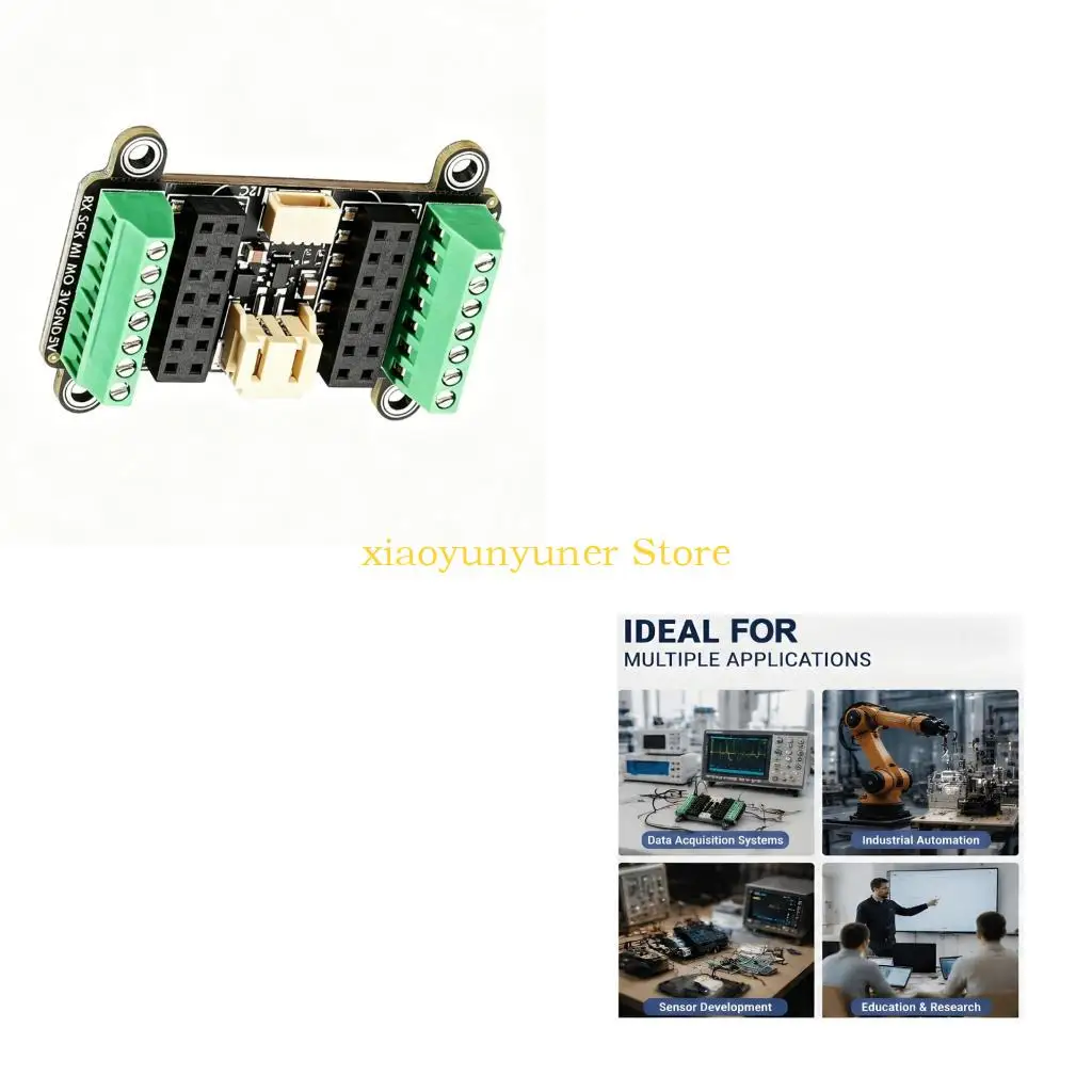 P9JB Display Module Accessory Board for Small Controller Builds with Screw Clamp Access, I2C Area, and Corner Mount Holes for