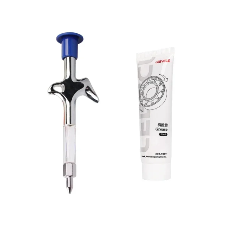 مسدس شحم الدراجة MTB من سبائك الألومنيوم، أداة تشحيم محور محمل كروي دقيقة مع حقنة لإصلاح وصيانة ركوب الدراجات