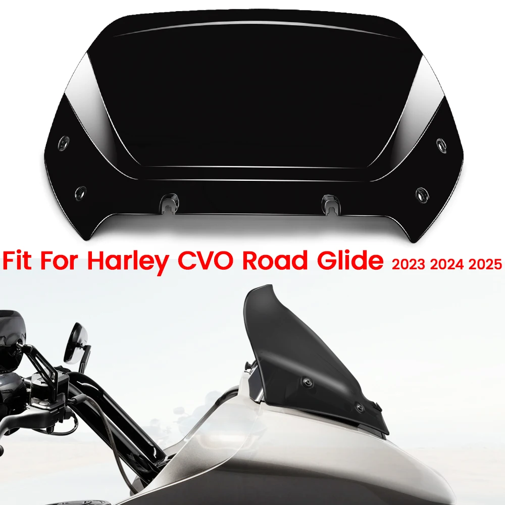 10'' Motorcycle Windshield Windscreen Wind Deflector For Harley Touring CVO Road Glide FLTRX FLTRXSE ST FLTRXSTSE 2023 2024 2025