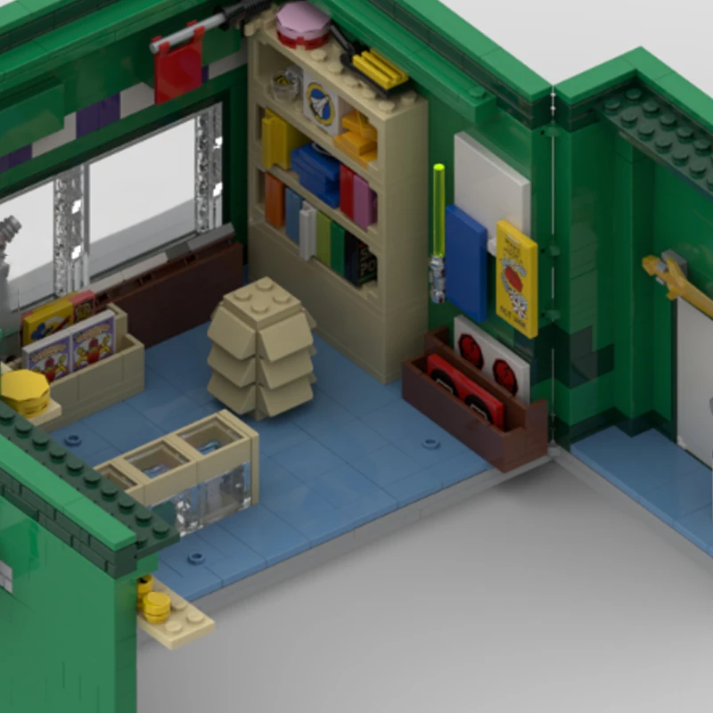 Popular Anime Model MOC Building Brick Springfield Baseball Card Shop Modular Technology Gift Holiday Assemble Children Toy Suit