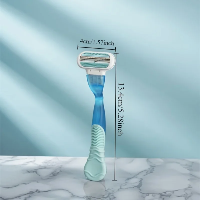 1 حامل شفرة + 4 رؤوس بديلة، متوافقة مع شفرات حلاقة آمنة للسيدات، خالية من الزيت، مناسبة للوجه/الساقين/الذراعين #5