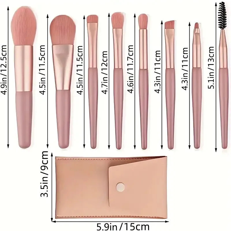 8 قطع فرشاة مكياج للوجه، فرشاة مكياج، فرشاة مكياج ذات شعيرات ناعمة، محمولة، أداة تجميل ومكياج، إعطاء هدايا