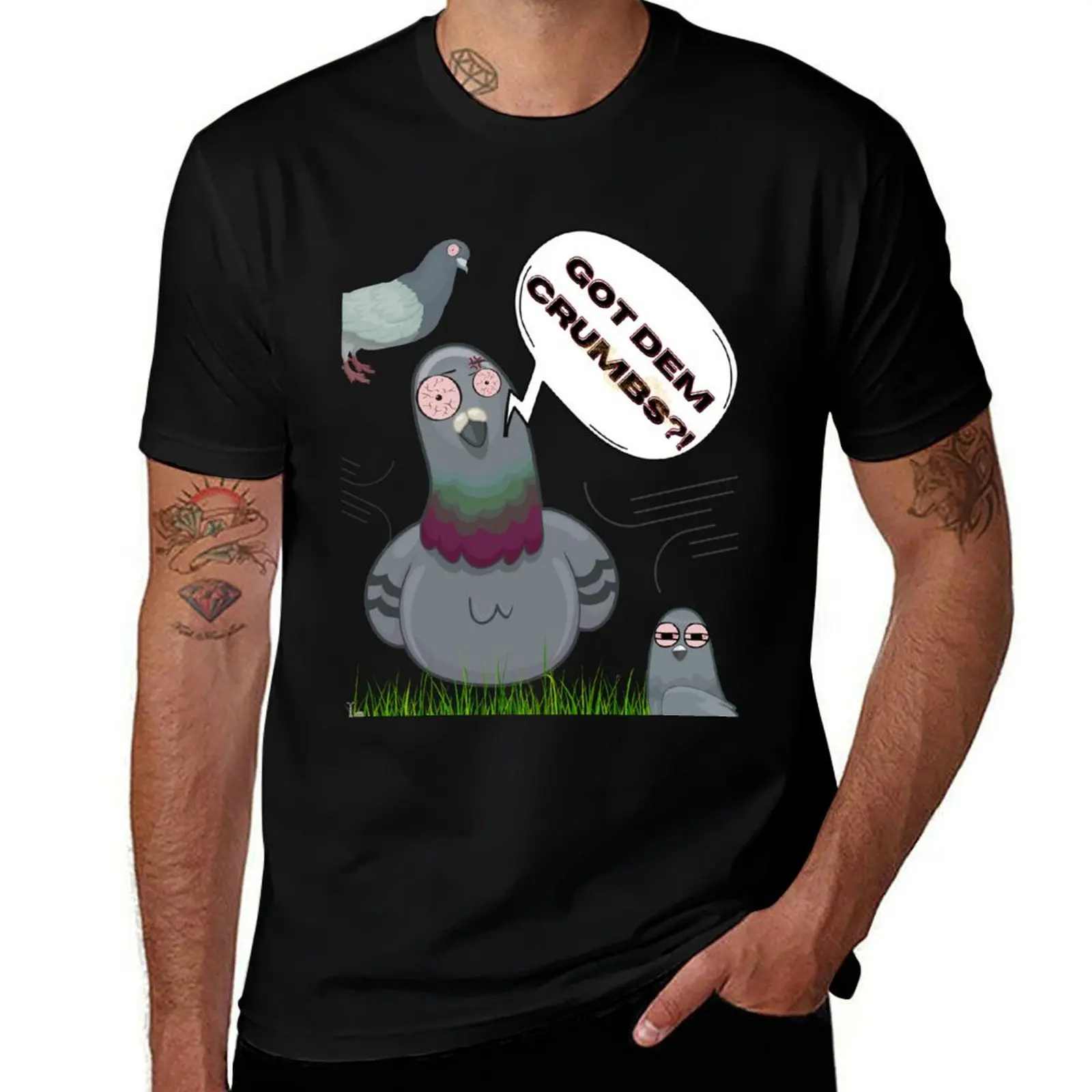 Crumbs ?! - Funny Text T-Shirt Basic Tee Shirt for Everyday Outfit