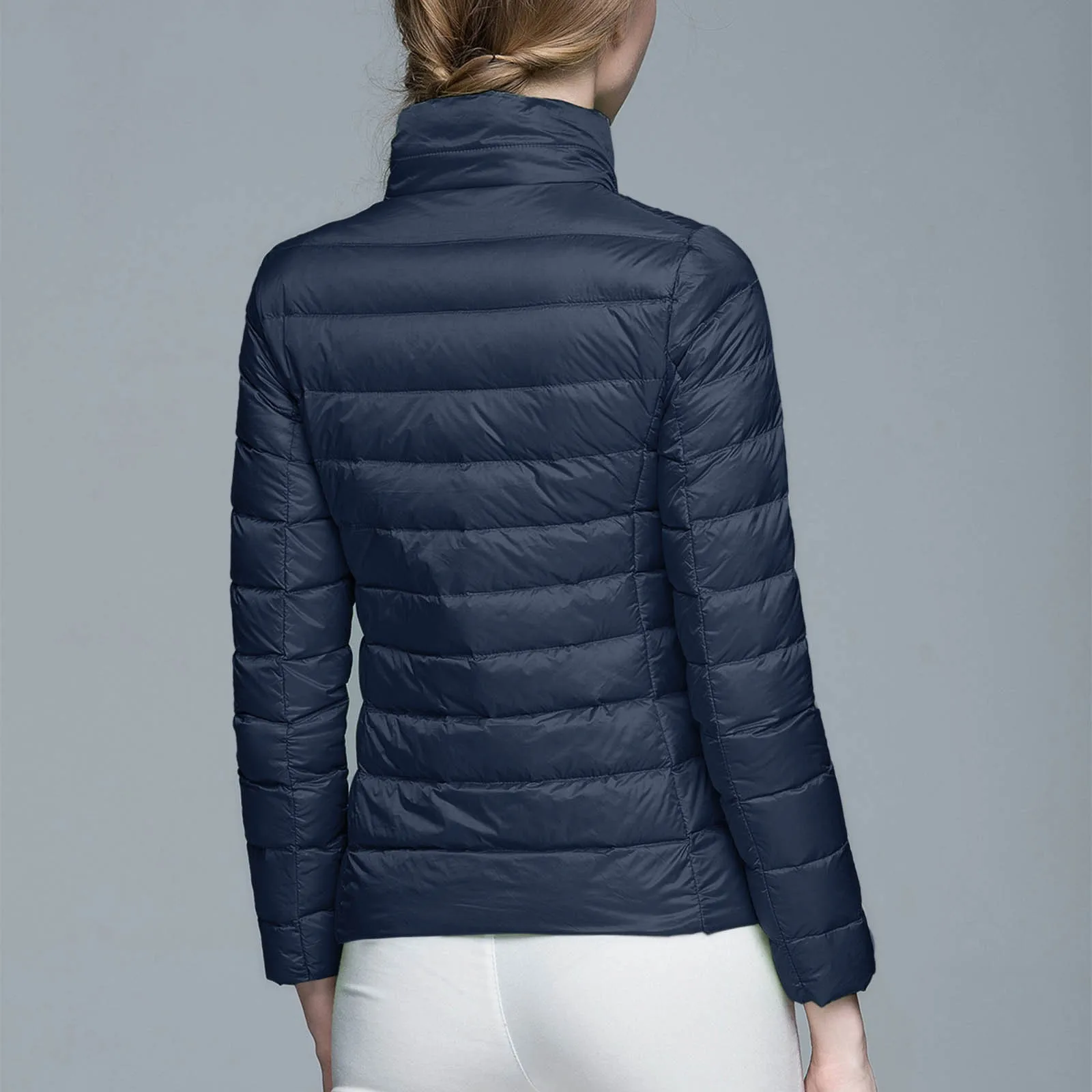 Abrigo de plumón de pato blanco ultraligero para mujer, chaqueta acolchada, portátil, a prueba de viento, novedad de invierno, 2023