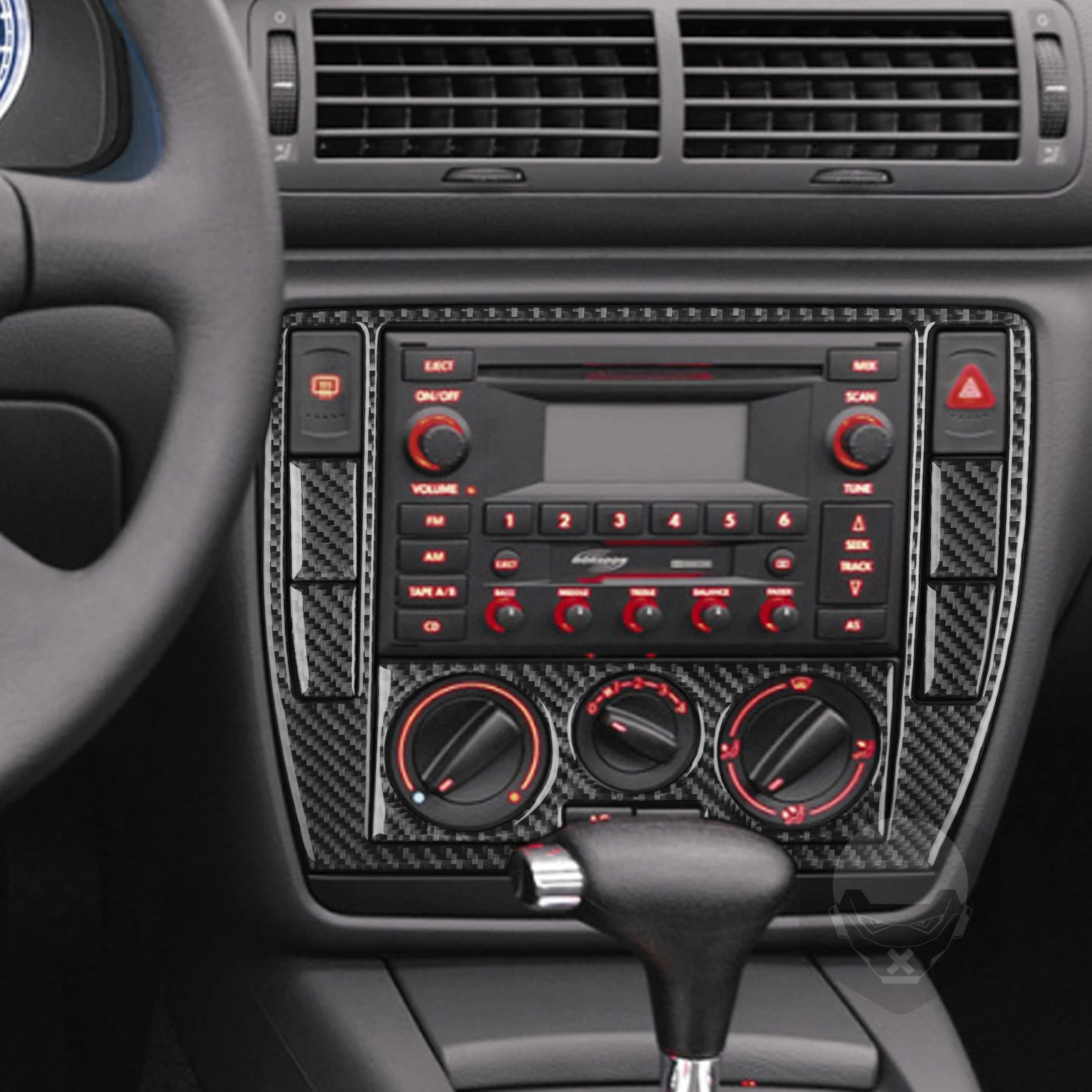 For Volkswagen Passat B5 2001-2005 Carbon Fiber Gear Shift Window Lift Air Outlet Dashboard Set Car Interior Accessories Sticker view 5