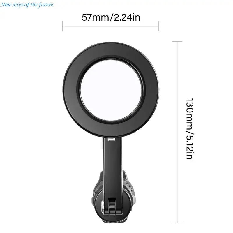 حامل هاتف مغناطيسي قابل للدوران بزاوية 360 درجة، تصميم خطاف معدني بزاوية قابلة للتعديل E65A