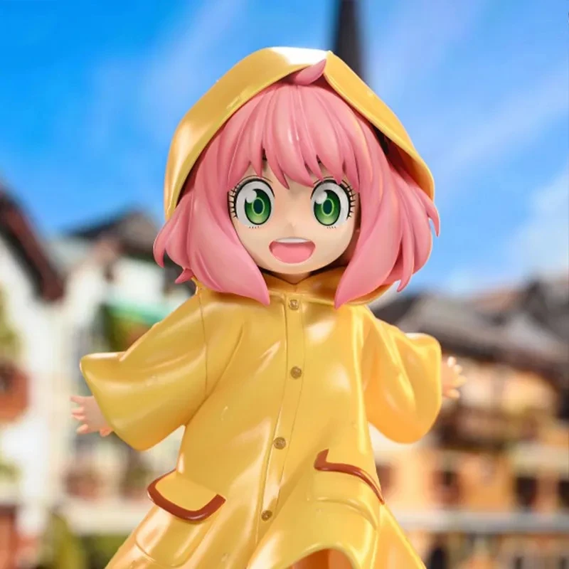 12.5CM Anime Spy × Family Anya Forger Action Figure Raincoat Version PVC Model Toy Statue Collection Christmas Gift For Children