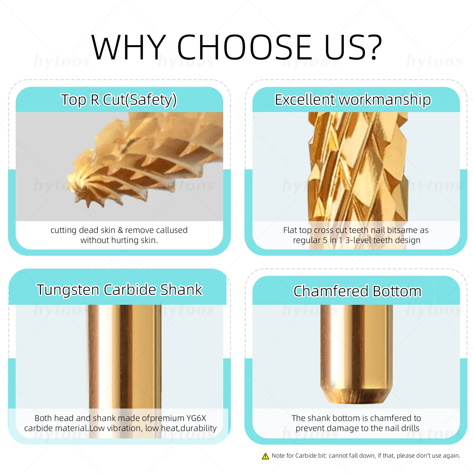 HYTOOS تحت منظف الأظافر كربيد مسمار لقمة ثقب برو تقصير نصائح شكل أداة هلام إزالة طلاء الأظافر التدريبات الكهربائية الملحقات #5