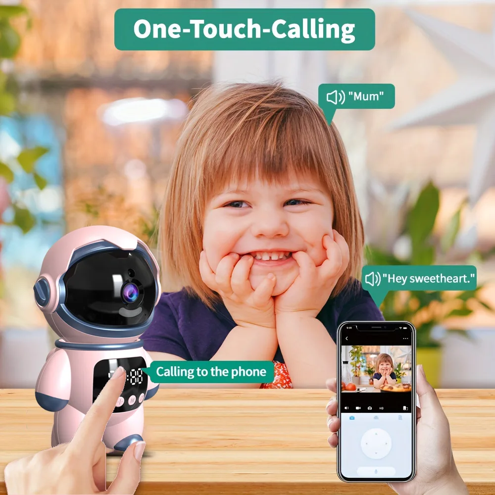 Smart Astronaut Wireless IP Camera Mini WiFi Indoor Robot Baby Monitor Two Way Audio Motion Detection Video Webcam Robot Camera