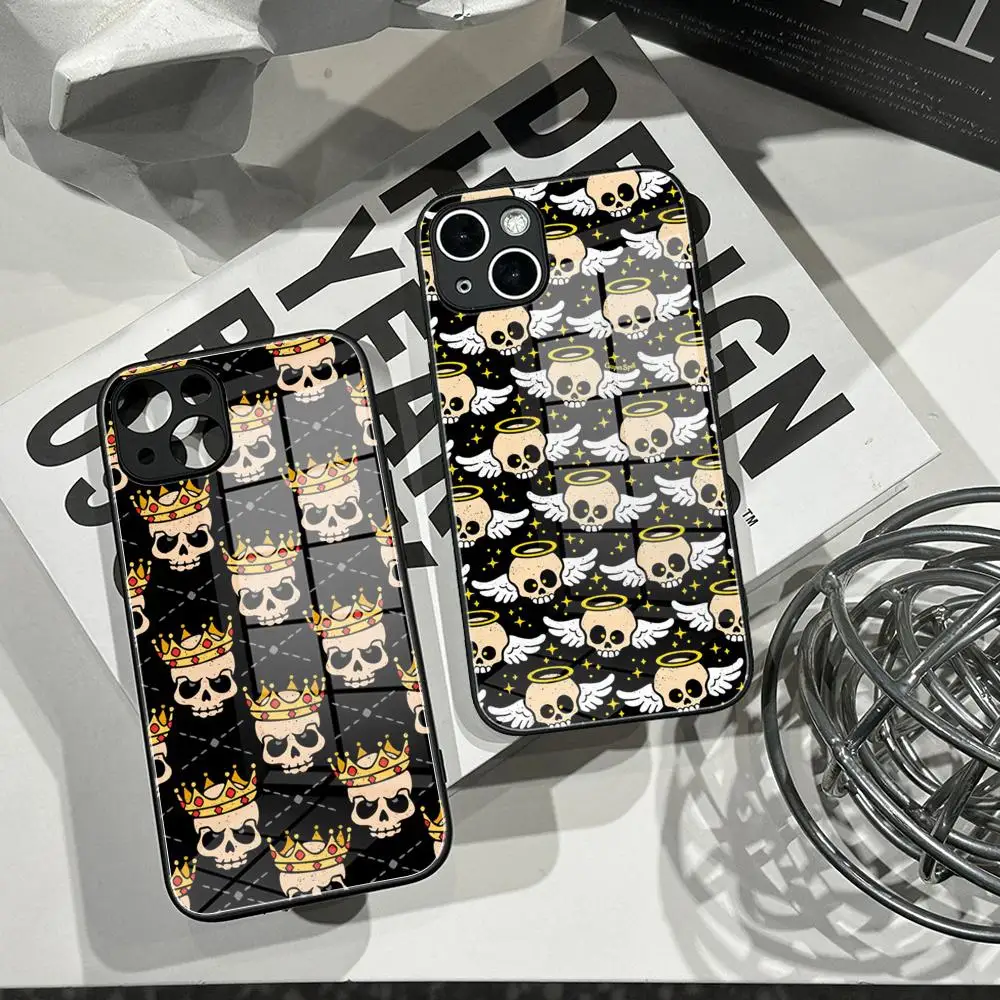 Design Geometric Element Phone Case Tempered Glass Shell FOR IPhone 16ProMAX 14 12 17Pro Air 15 16 Plus 13 Pro MAX Cover