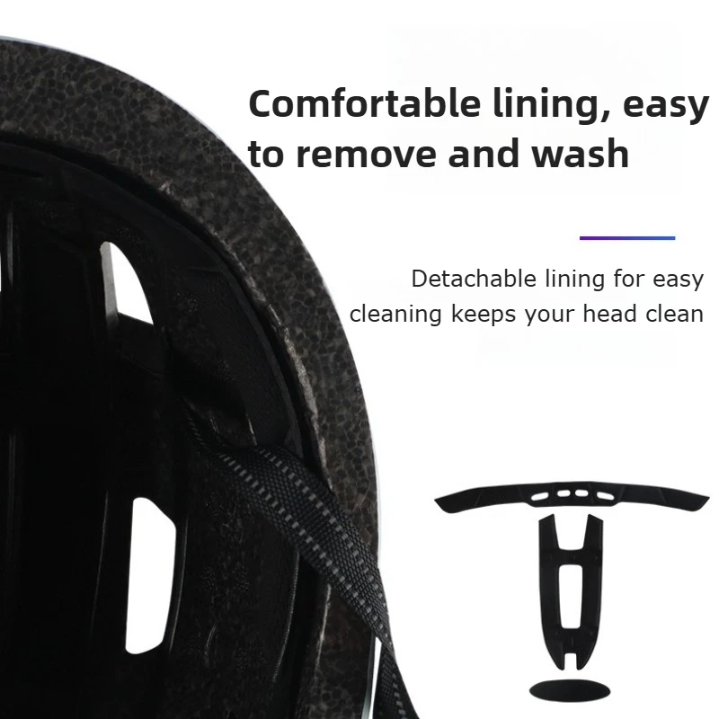 Adult Bike Helmet with LED Rear Light, Lightweight and Breathable Bicycle helmet, Fit 58 - 62cm for Cycling