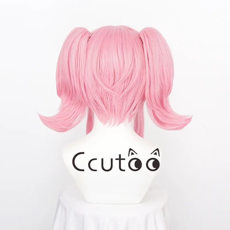 Amu-Peluca de Cosplay Hinamori, pelo sintético rosa, Amu, coletas de 2 chips, Anime Shugo Chara