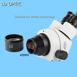 WD High Quality 0.5X Stereo Microscope Lens Accessories Auxiliary Objective Lens Barlow Lens 48mm