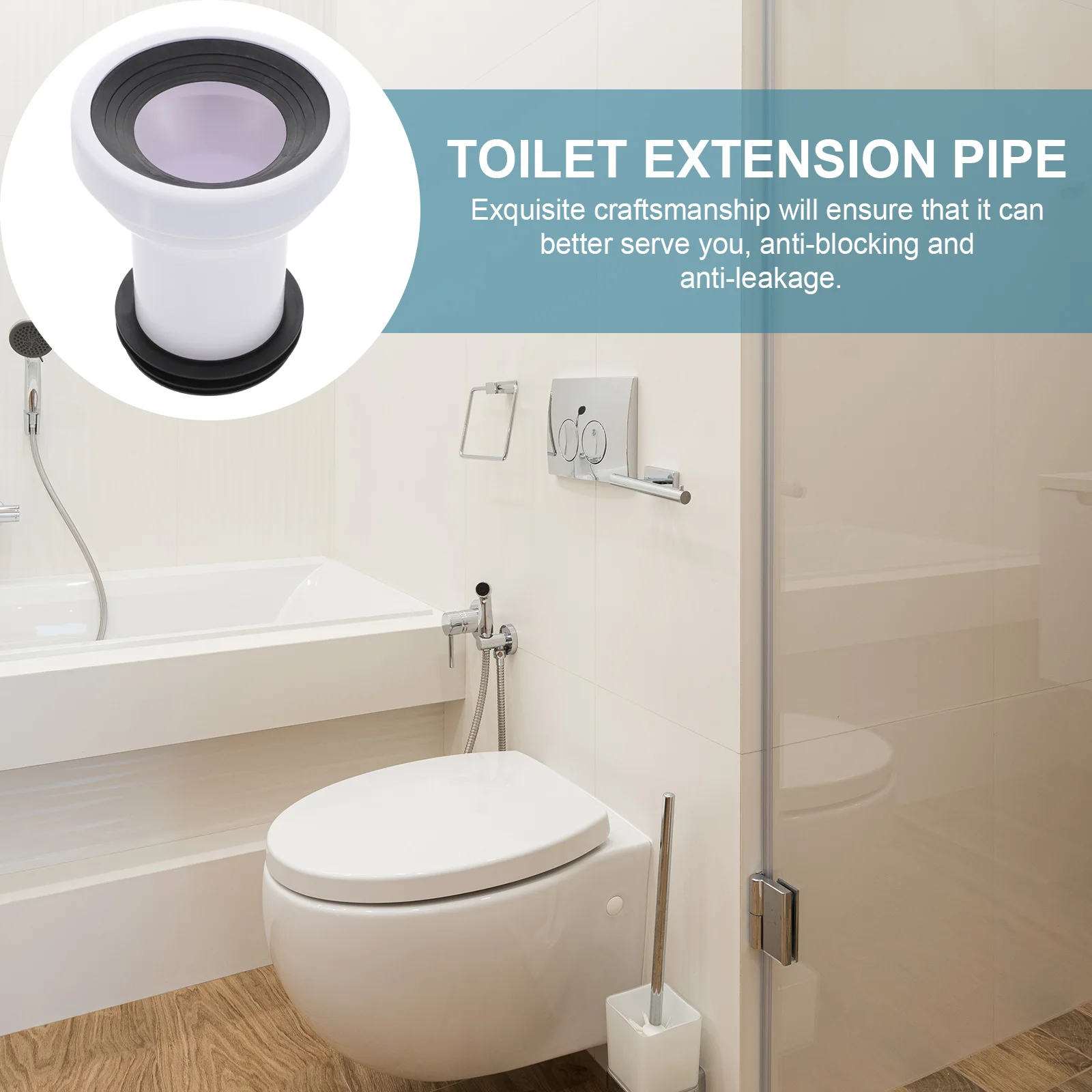 

Toilet Straight Extension Pipe Prevent Leakage Connecting Hose for Lengthen White Drainage Accessories Anti Blocking Sealing