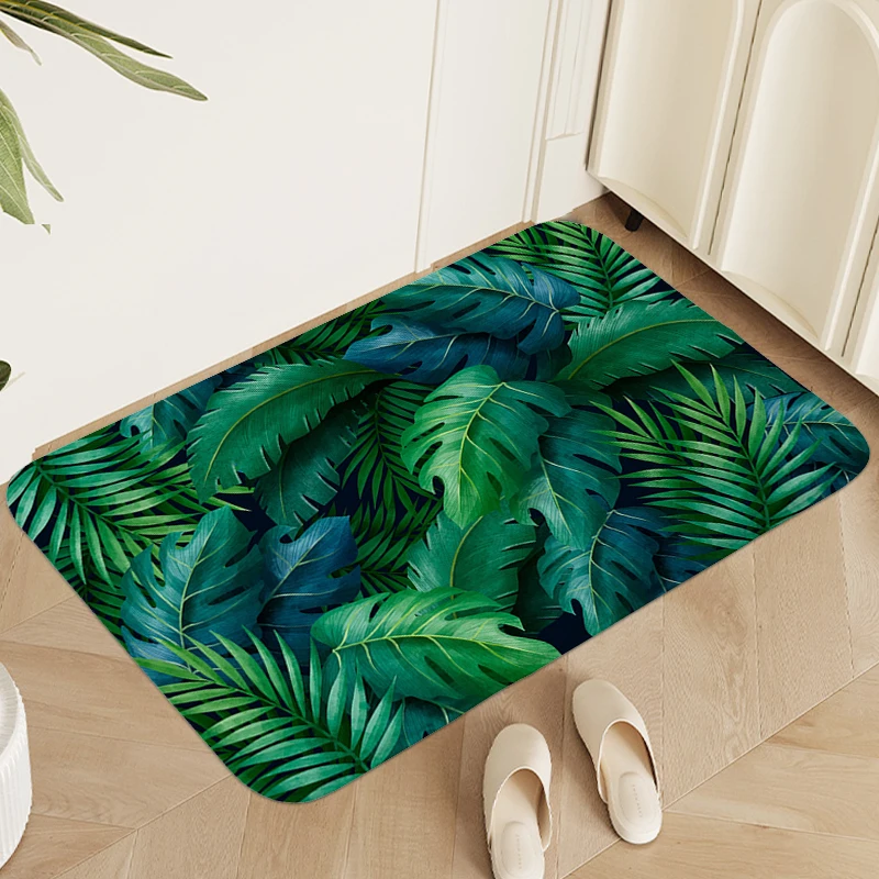 

Tropical Leaf Pattern Doormat Entrance Door Veranda Floor Mat Carpet for Bedroom Custom Living Room Rug Useful Things for Home