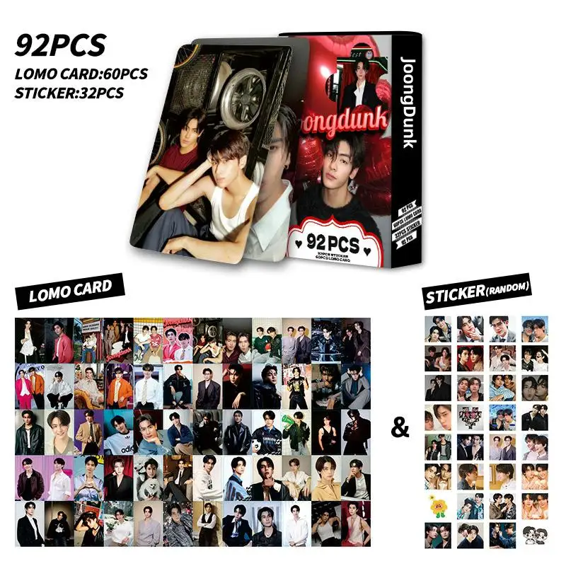 

92PCS JoongDunk Laser Lomo Cards Set Thai BL Stars Photocards with Mini Stickers HD Collection for Fans Gift