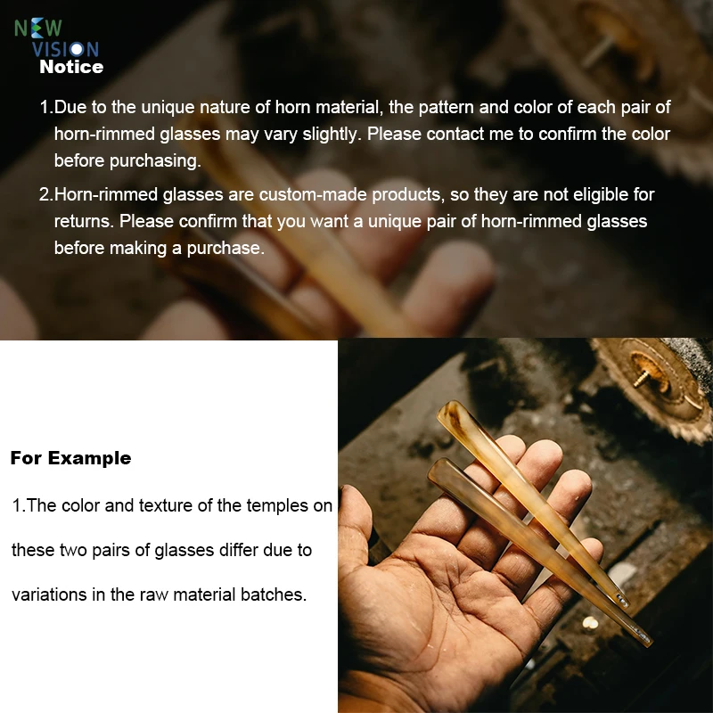 2025 Natural Buffalo Horn Rectangular Glasses Frame Men Handmade Design Frameless Optical Eyewear Women Myopia Reading Eyeglass