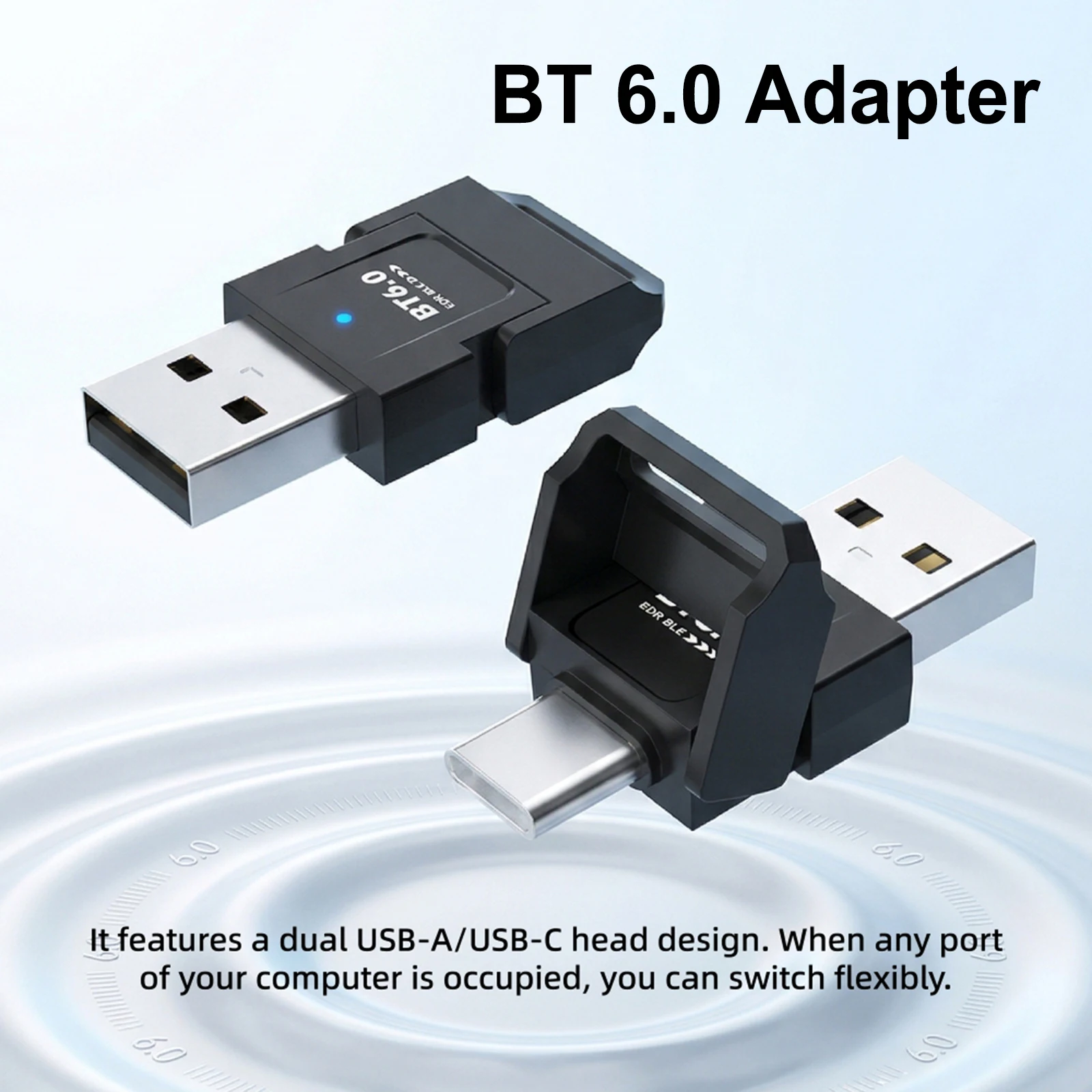 Adaptateur USB Bluetooth 6.0 BT6.0, Dongle Audio, récepteur et émetteur pour haut-parleur PC, souris sans fil, clavier, lecteur de musique, pilote Audio gratuit