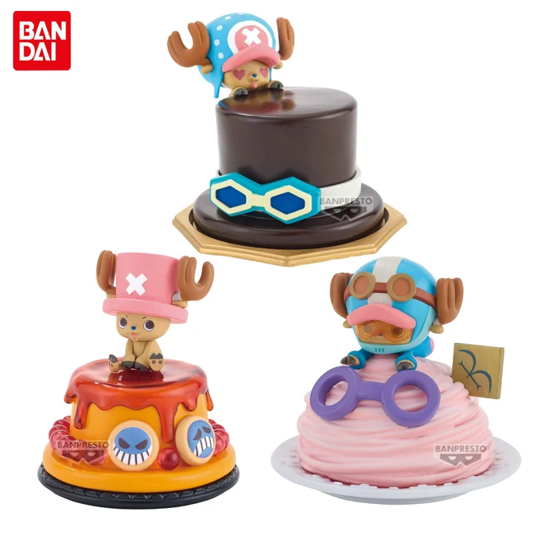 

Bandai Original ONE PIECE Paldolce Collection Tony Tony Chopper&Ace&Sabo Cake Dessert Series Action Figure Model Ornaments