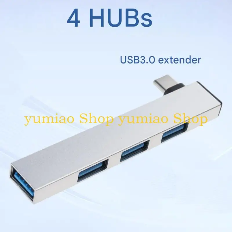 587B 4 in 1 Aluminum Fast Speed Type C Splitter 5Gbps Multiport USB3.0 Multiple Port