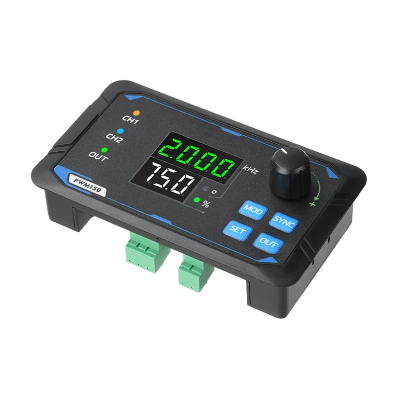 AT51-Dual PWM 150 generador de señal DC 5-24V medidor de frecuencia de onda de pulso de onda cuadrada salida de 1Hz-150Khz