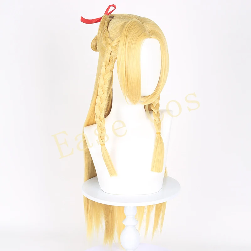 Anime Delicious in Dungeon Blonde Cos Perücke Marcille Donato Cosplay Perücke Langes Haar Elfenohren Perückenkappe Goldene Perücken