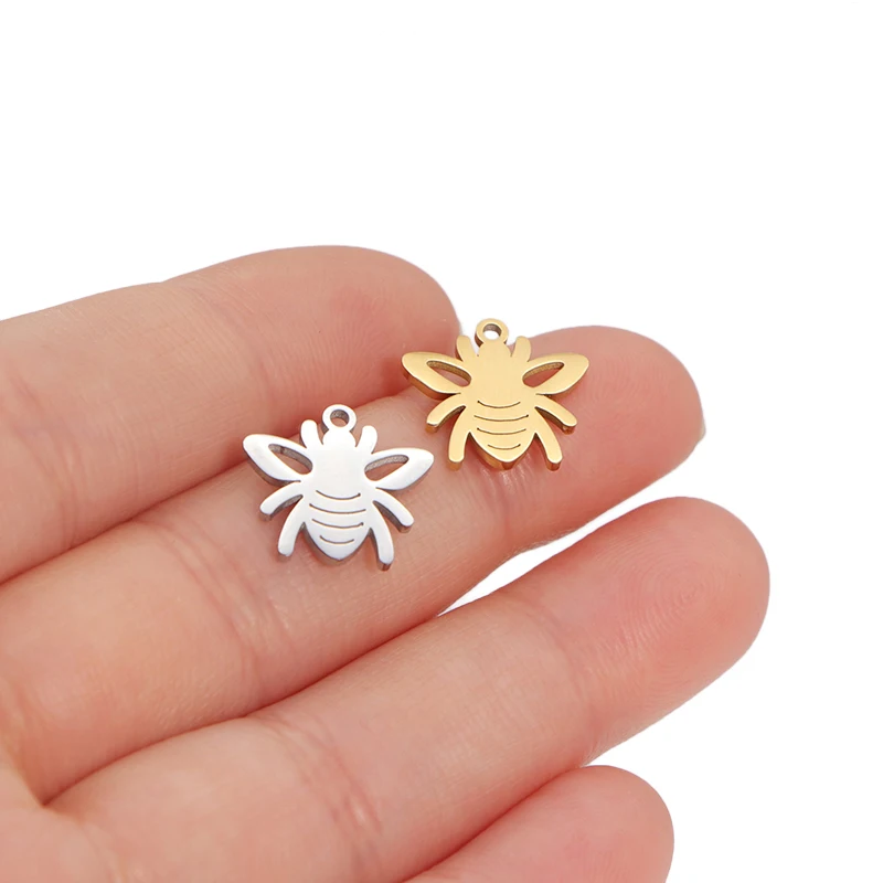 20 قطعة/الوحدة مرآة مصقولة الفولاذ المقاوم للصدأ النحل سحر قلادة ل عقد دي اي واي القرط سوار صنع المجوهرات الملحقات